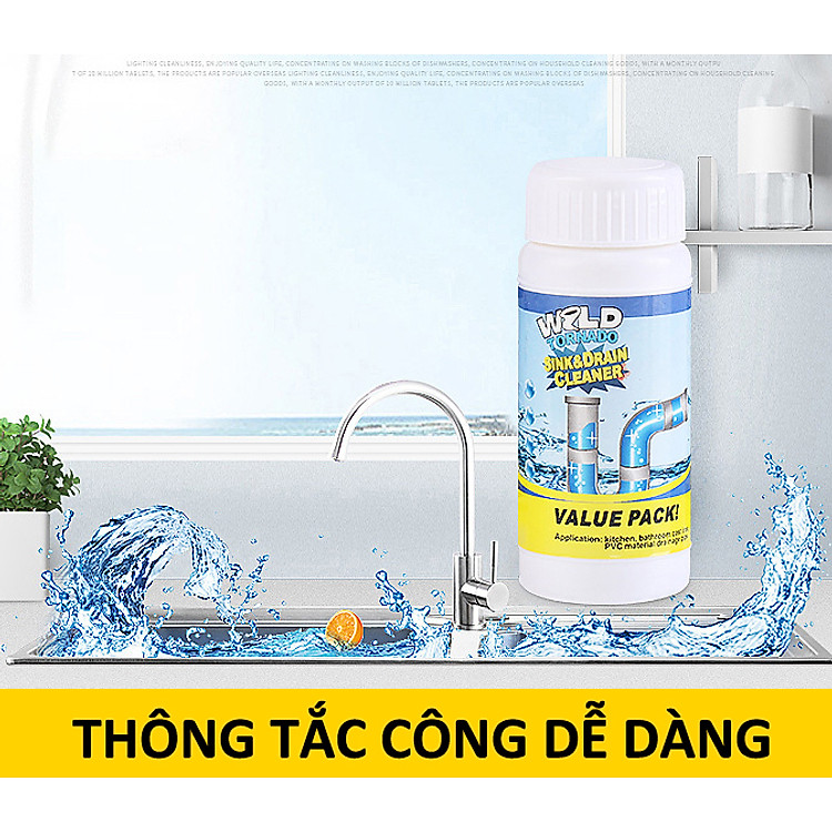 Chai Bột Thông Ống Cống, Nhà Vệ Sinh, Bồn Cầu, Bồn Rửa – 1TK85190