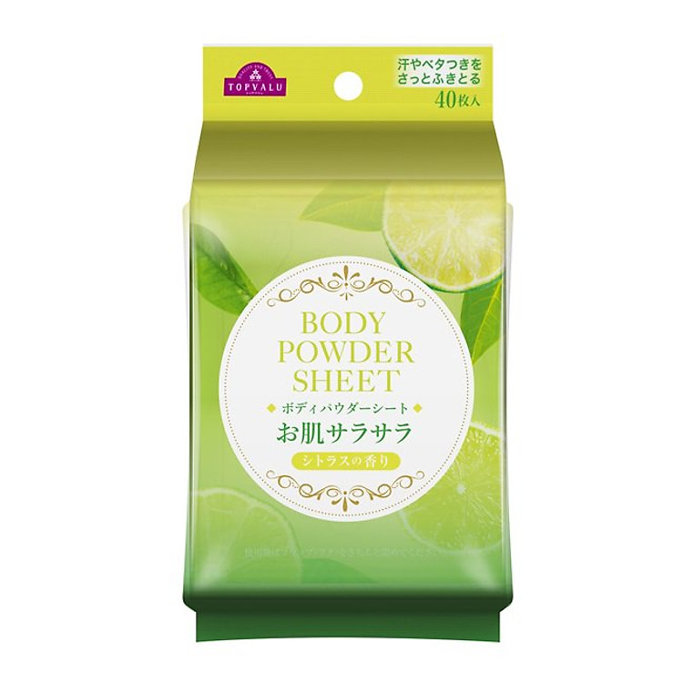 Khăn giấy ướt lau toàn thân hương chanh Topvalu - Gói 12 Miếng