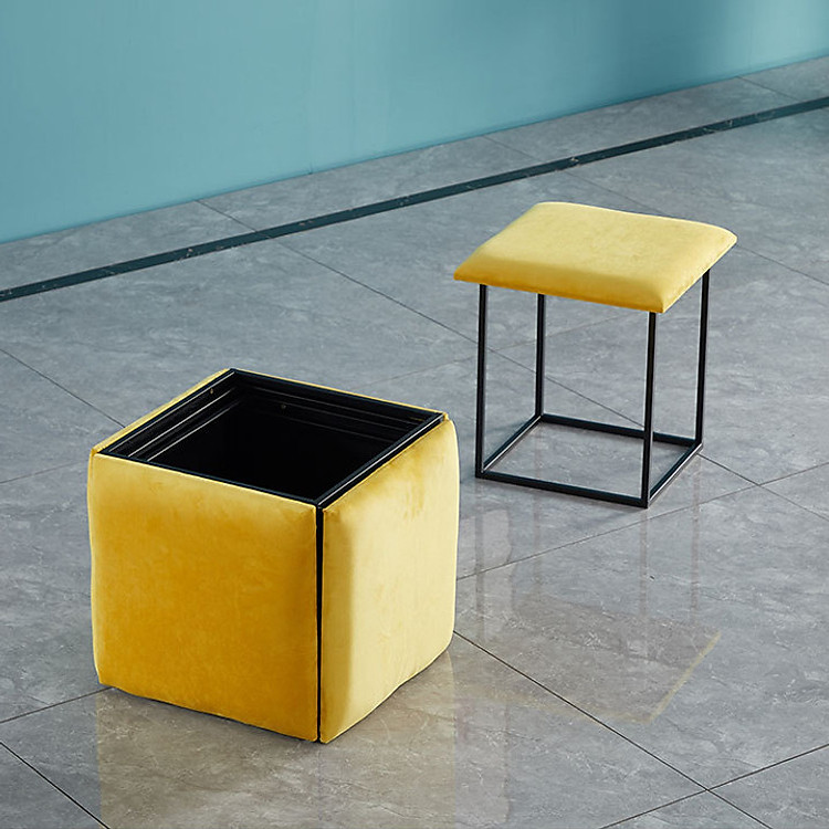 Ghế khối Rubik, đôn ghế sofa gấp gọn 5 Trong 1 có Bánh Xe Di Chuyển- ghế khối rubik phòng khách