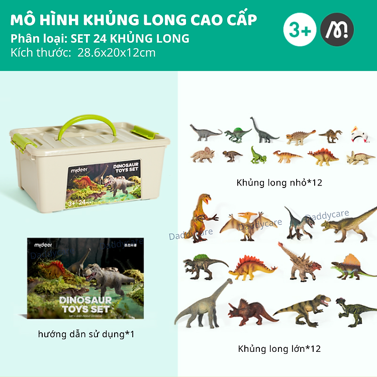 Mua Mô hình khủng long mini Mideer 24 con Chính hãng Giá tốt - Hình ảnh 3