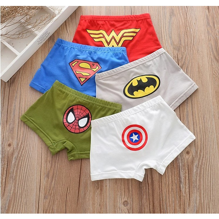 Set 5 quần quần lót đùi cho bé trai (hàng 100% coton ) hình siêu nhân