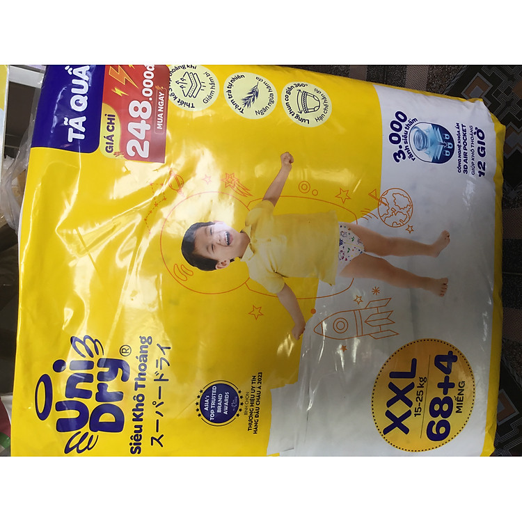 Tã Quần UniDry XXL68 +4 Siêu Khô Giá rẻ