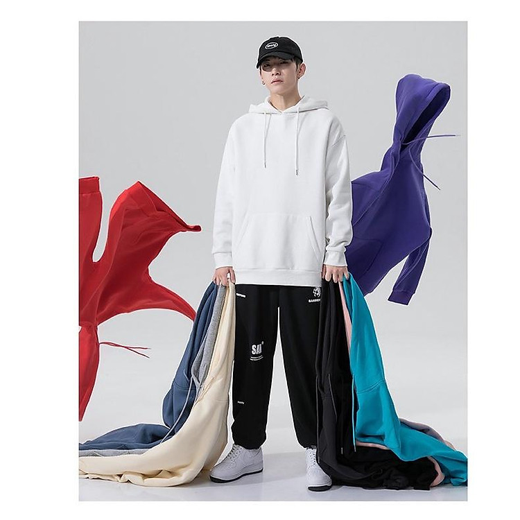 Áo hoodie nam, Áo hoodie trơn khoác nỉ sweat nỉ thu đông nam nữ