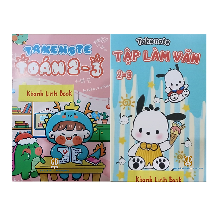 Combo Takenote Toán + Tập Làm Văn Lớp 2