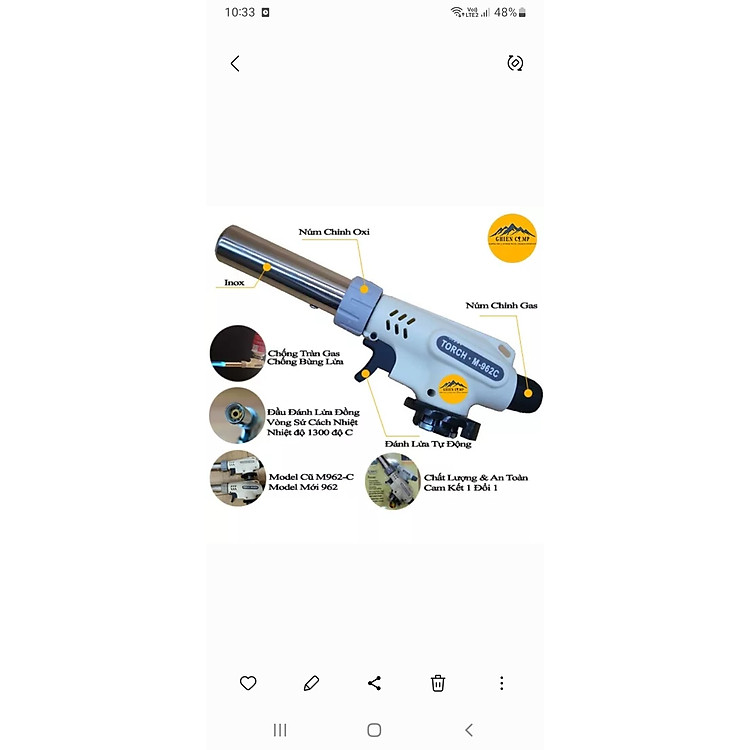 KHÒ GAS MINI CẦM TAY MASTER TORCH 962