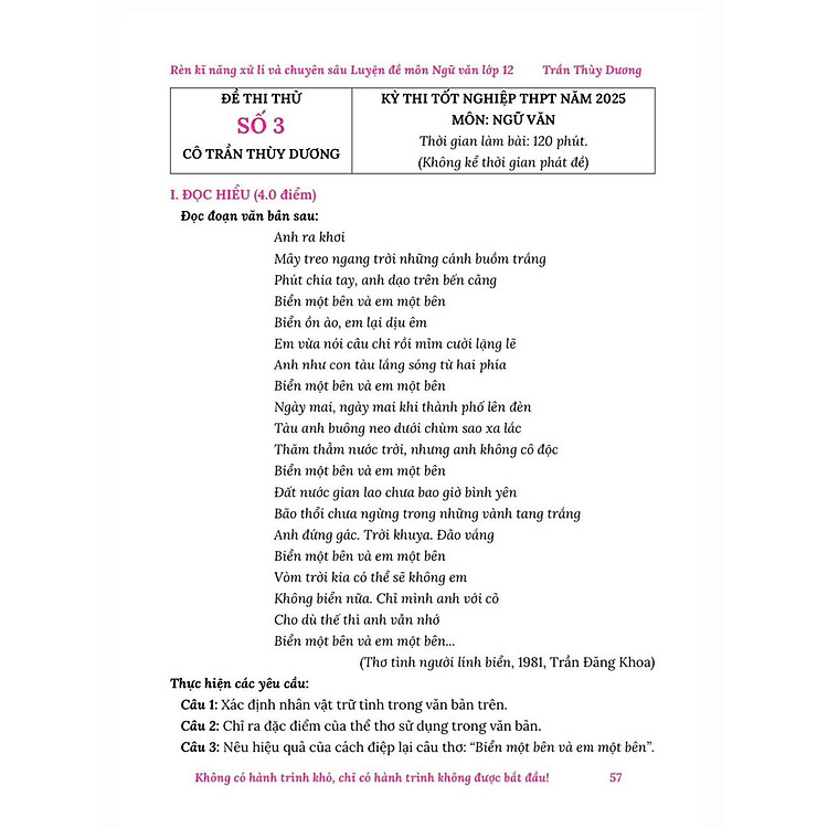 Rèn Kỹ Năng Xử Lí và Chuyên Sâu Luyện Đề Môn Ngữ Văn (Thi Tốt Nghiệp THPT Chương Trình GDPT 2018) - Ảnh 5