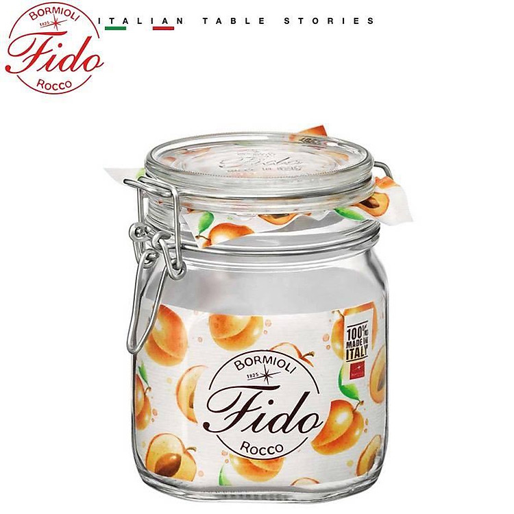 Hũ thủy tinh nắp cài Bormioli Rocco Fido 750ml – Kín hơi, bảo quản thực phẩm cao cấp Ý