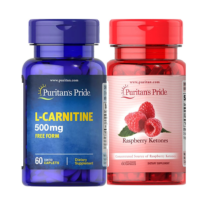 Combo hỗ trợ giảm cân TỰ NHIÊN Raspberry ketone& L-carnitine cho cơ địa khó giảm