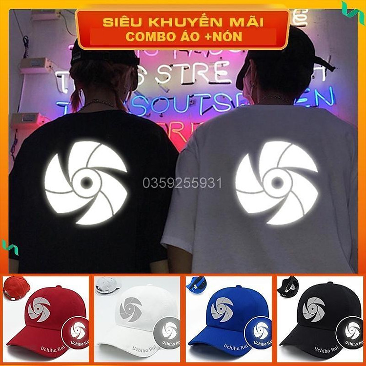 Combo Áo Thun Phản Quang + Nón Phản Quang Naruto - Rai