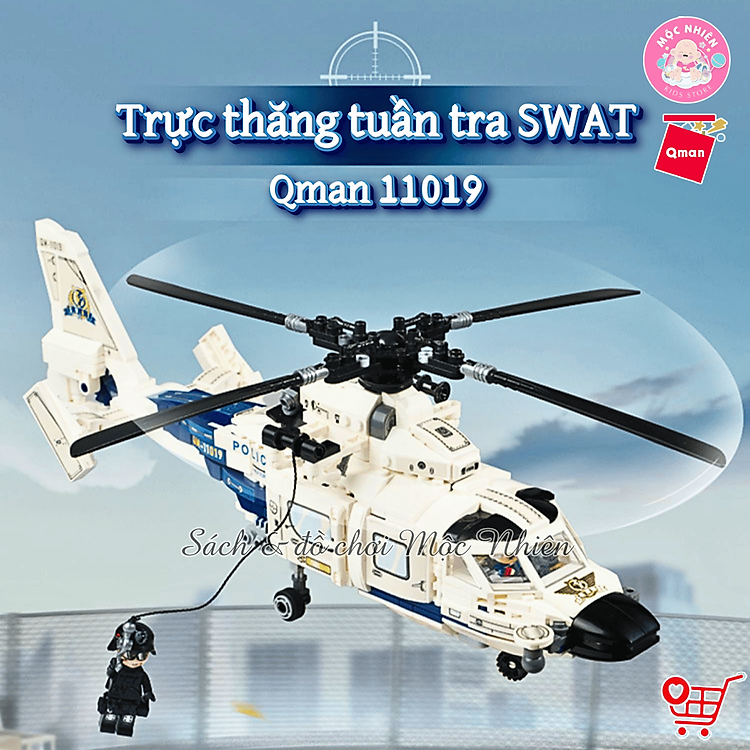 Đồ chơi lắp ráp Qman 11019 - Trực thăng Chính hãng Giá tốt - Hình ảnh 4