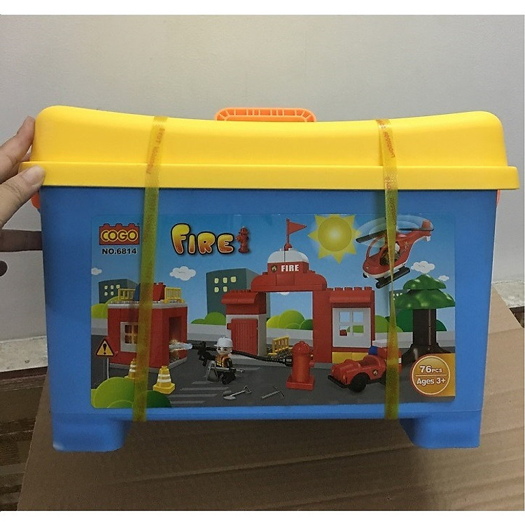 Mua tại Tiki: Thùng gạch lớn COGO - Mô hình cứu hỏa Chính hãng Ưu đãi