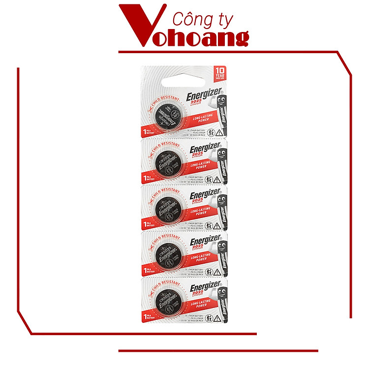 Pin CR2025 Energizer Lithium 3V Chính Hãng | Bộ Vỉ 5 Viên