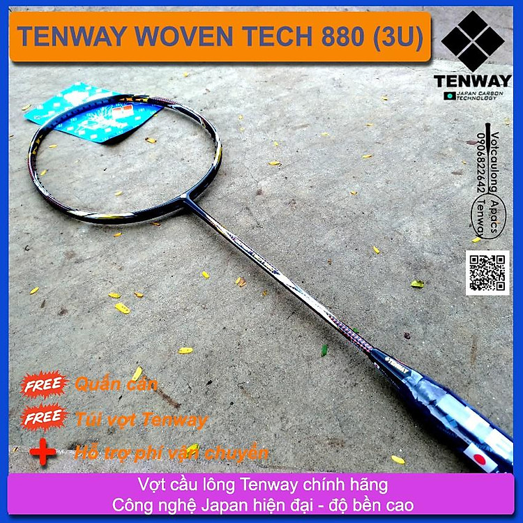 Vợt cầu lông Tenway Woven Tech 880 (3U) | Công nghệ đan sợi nano tiên tiến, gia tặng độ bền, trợ lực đập cầu