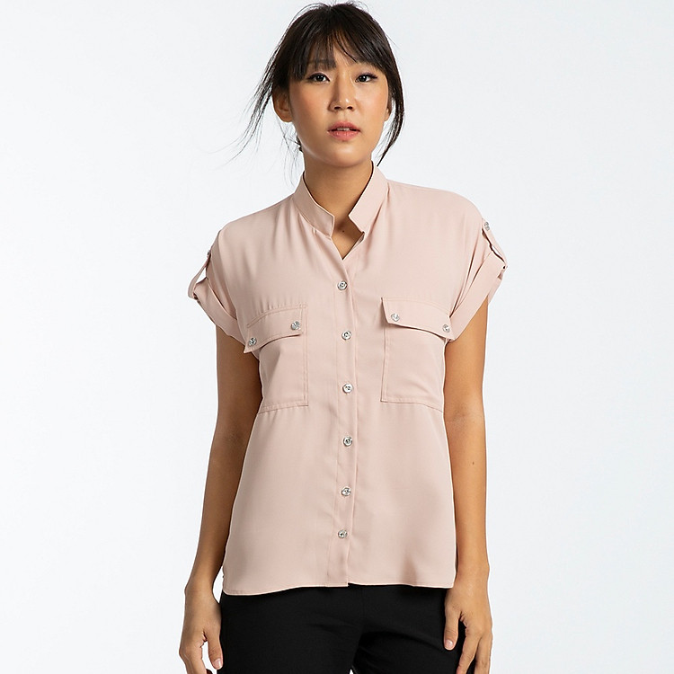 Áo Sơ Mi Nữ Áo Kiểu Đẹp Thời trang thiết kế Hity TOP106 (Kem Champagne)