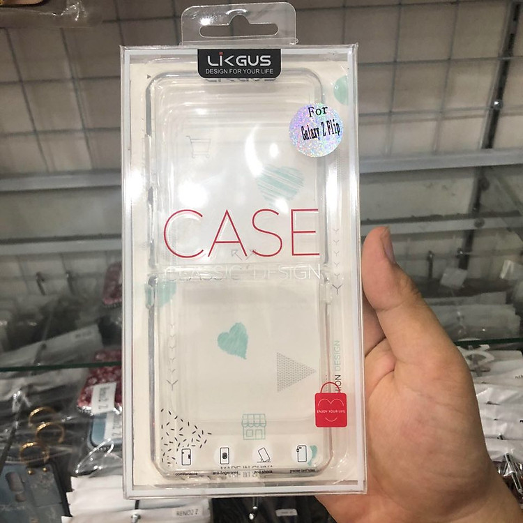 Ốp lưng Samsung Galaxy Z Flip 7 , Z Flip 6 , Z Flip 5 , Z Flip 4 , Z Flip 3 chính hãng Likgus trong suốt, chống sốc