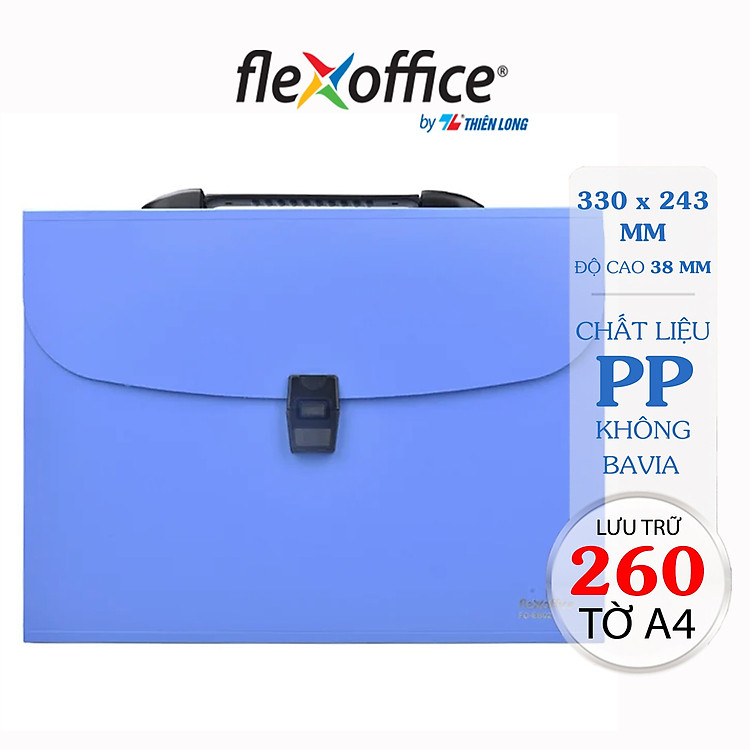 Cặp 12 ngăn Flexoffice FO-EB02 (Màu xanh đậm)