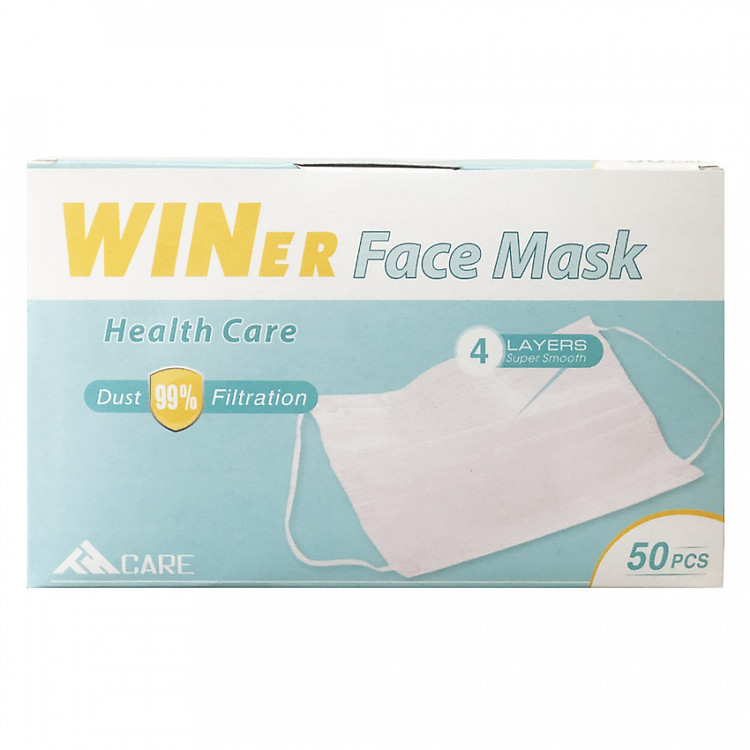 Combo 4 Khẩu trang y tế kháng khuẩn WINER 4 Lớp-Trắng