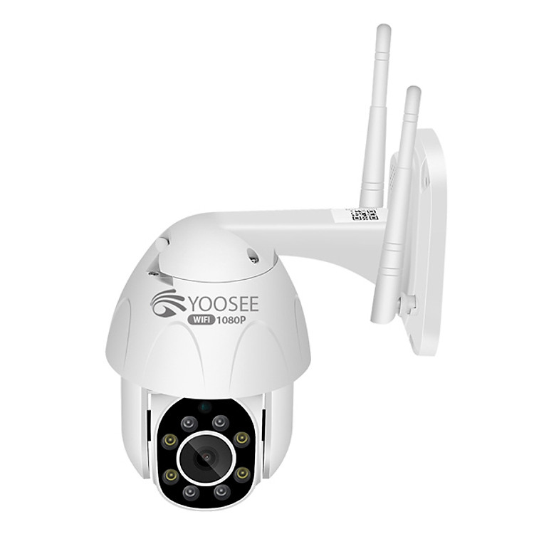 Camera IP Wifi Ngoài trời Yoosee PTZ 2 Râu FullHD 1080P 8 LED trợ sáng đàm thoại 2 chiều - hỗ trợ xoay 355 độ (Trắng) Hàng Nhập Khẩu