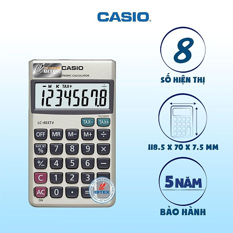 Máy Tính Casio LC-403TV Nhỏ Gọn