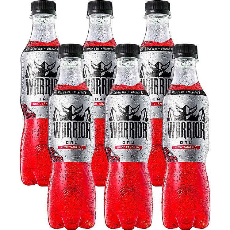 Lốc 6 Chai Nước Tăng Lực Có Gas Warrior Vị Dâu (330ml x 6 chai)