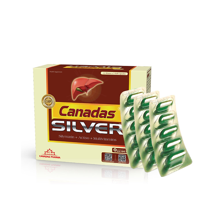 Viên uống tăng cường chức năng gan Canadas SILVER hiệu quả cho người gan nhiễm mỡ, men gan cao - Hộp 60 viên