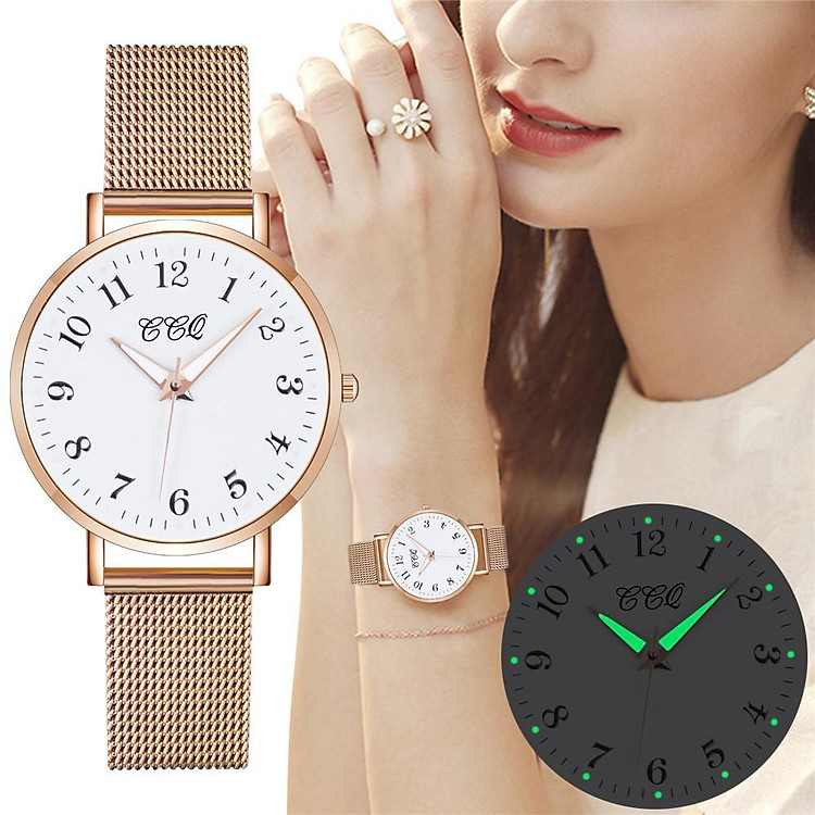 Đồng Hồ Nữ Dây Lưới Mặt Số Ả Rập