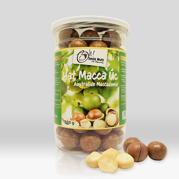 Hạt Macca Úc nứt vỏ hộp 500g - Kèm dụng cụ tách vỏ
