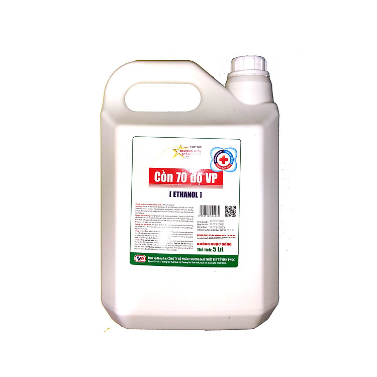 Cồn Sát Khuẩn 70 độ Vĩnh Phúc - Can 5 Lít