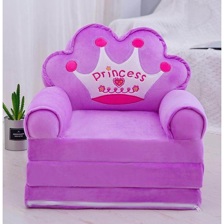 Ghế Lười Bông Cho Bé Hình Thú Vương Miện Tím