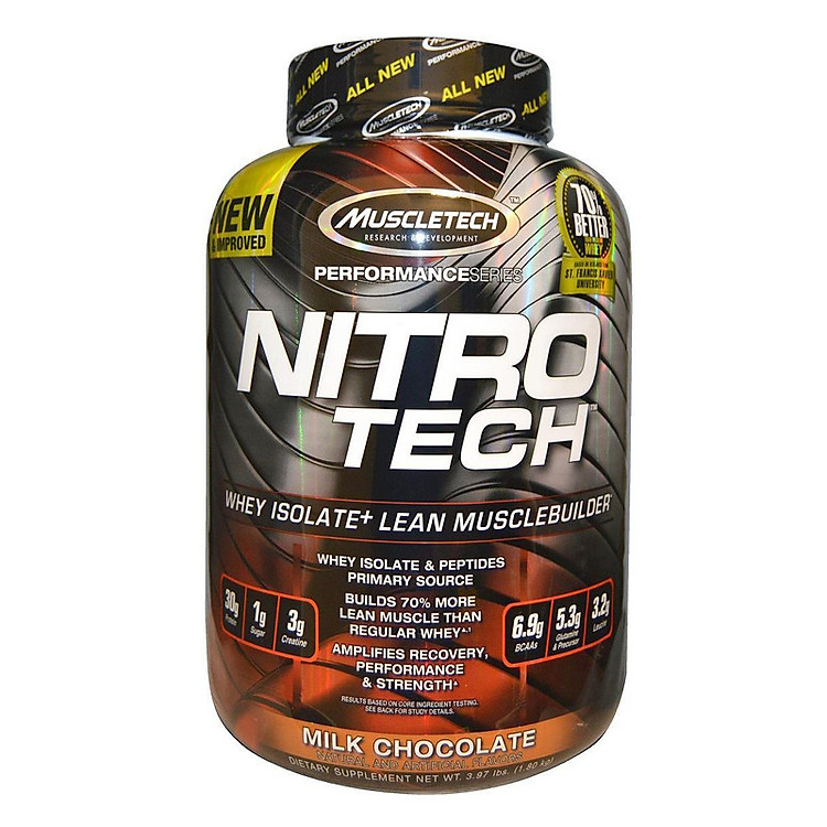 Sữa tăng cơ Nitrotech Whey Protein Muscletech 4lbs (1.8kg) - Hỗ trợ tăng cơ và phục hồi cơ tối đa - Nutrition Depot