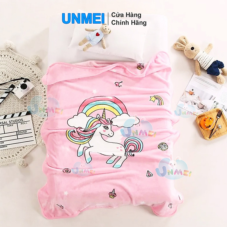 Mền cho Bé 100x140cm Unmei - Mền Tuyết Nhung siêu mịn, Chăn Lông Tuyết êm nhẹ, đắp cực ấm
