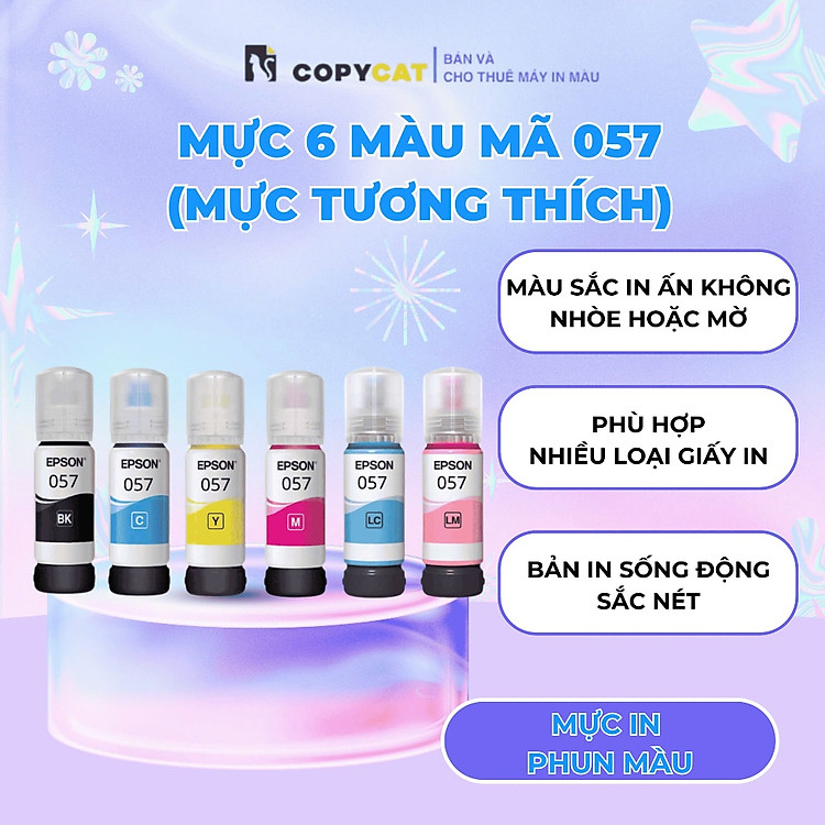 Mực in Epson mã 057 (TƯƠNG THÍCH) dùng cho máy L8050, L18050,..