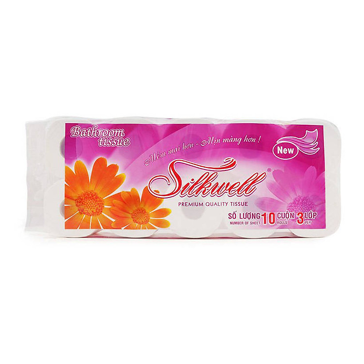 Giấy vệ sinh cao cấp 3 lớp Silkwell - tím