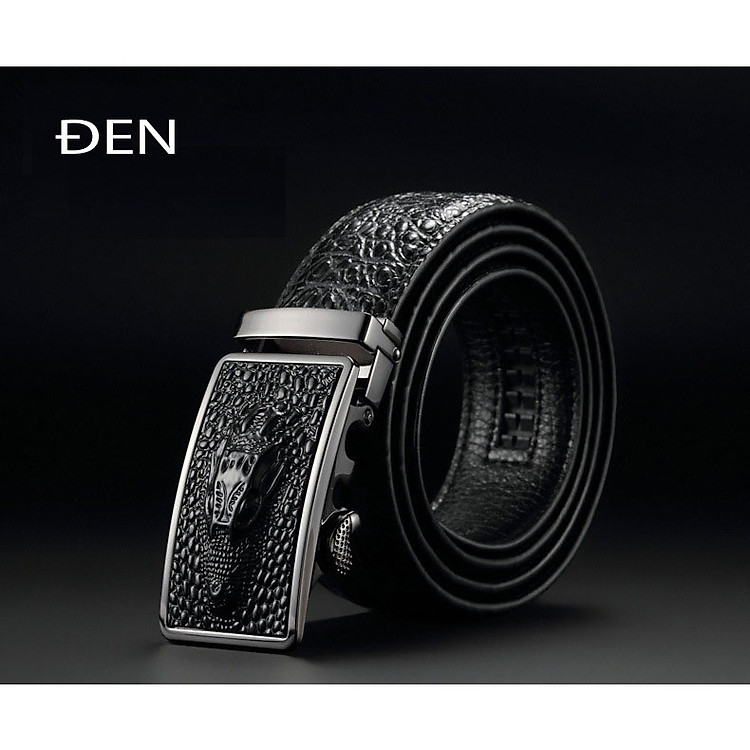 Thắt lưng/ dây nịt nam da bò thật phong cách Châu Âu mã 8019 - Dây đen