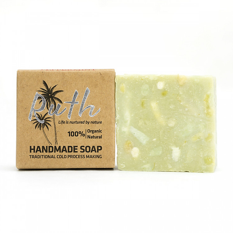 Xà phòng handmade dầu dừa Ruth - mùi Bạc Hà 100 gram
