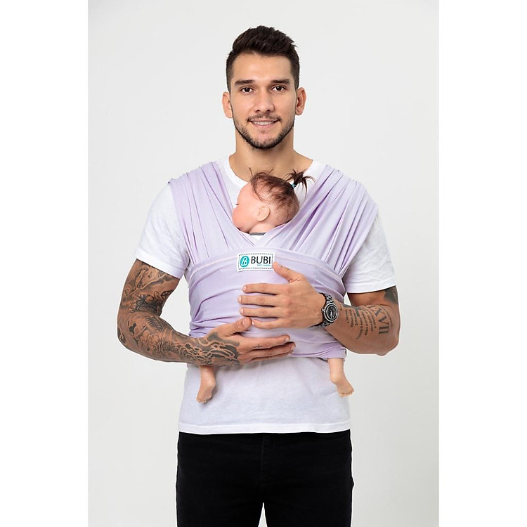 Địu vải BUBI Wrap Chống UV - Tím Chính hãng Tiết kiệm - Hình ảnh 3