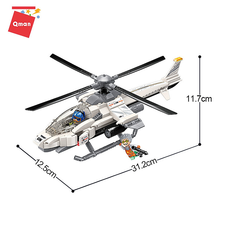 Đồ chơi xếp hình Qman 3211 Trực thăng Chính hãng Giá tốt - Hình ảnh 3