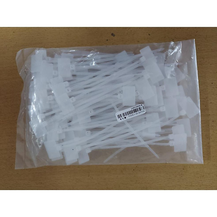 (Túi 1000 sợi) Dây rút, dây thít nhựa có bảng ghi chú đánh dấu dây cáp.