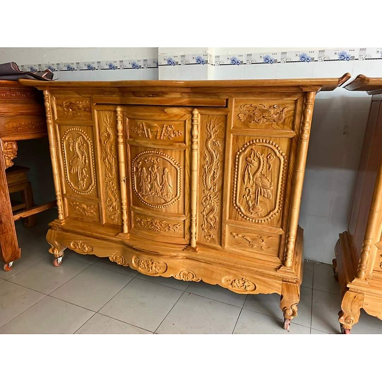 Tủ Thờ Gỗ Gõ 127cm Cánh Cong 0988587165