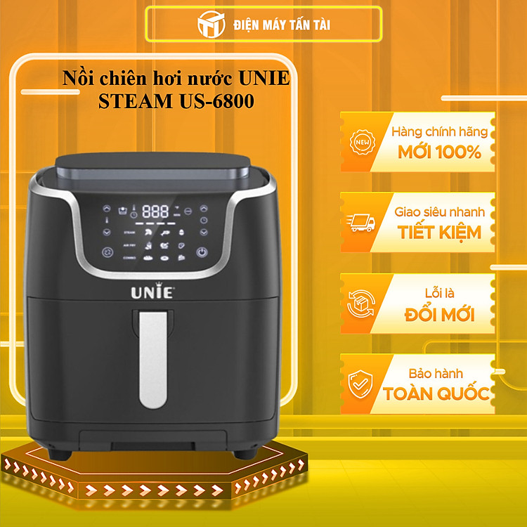 Nồi chiên hơi nước kết hợp nướng hấp UNIE Steam US6800 công suất - Hàng chính hãng