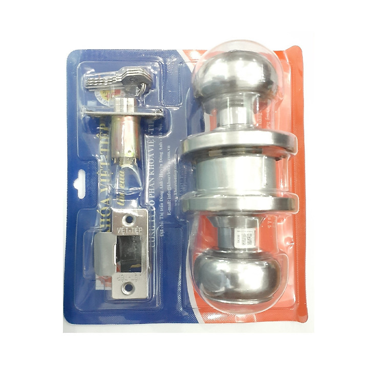 Khóa cửa Việt Tiệp tay nắm tròn Inox cao cấp sang trọng, Hàng Chính Hãng