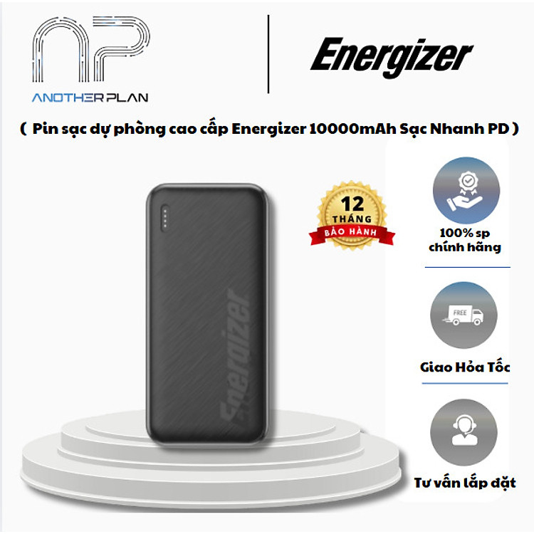 [ Hàng Chính Hãng ] Pin sạc dự phòng cao cấp Energizer UE10055PQBK 10000mAh - Sạc Nhanh PD - BH 12 tháng