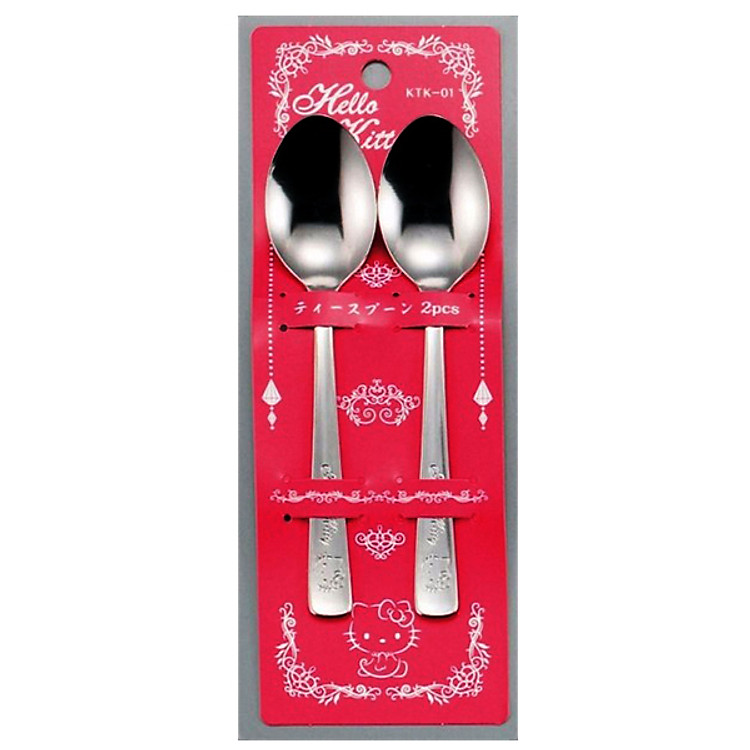 Set 2 thìa inox Hello Kitty cho bé nội địa Nhật Bản