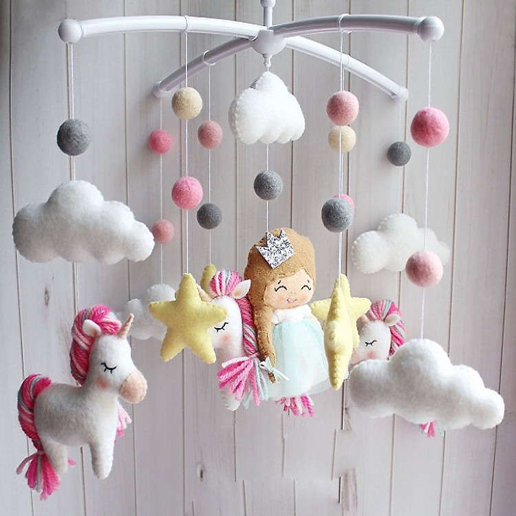 Treo nôi hình công chúa mây trắng cho bé