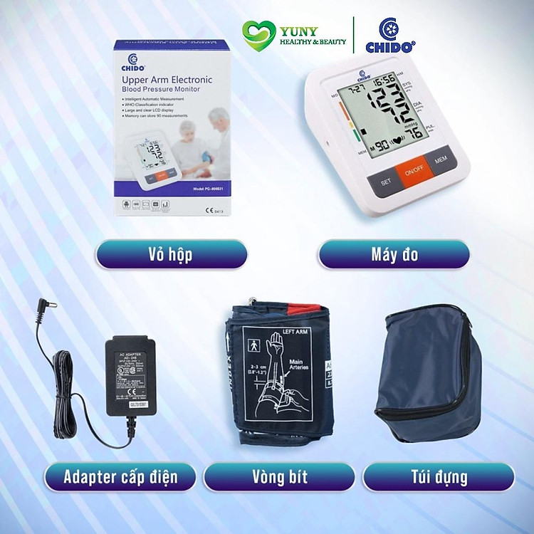 Máy đo huyết áp bắp tay CHIDO phiên bản mới - Bảo hành 5 năm tại nhà
