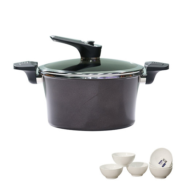 Nồi áp suất chân không đáy từ Happy Call - Hàng Nhập Khẩu Tặng bộ 6 chén thủy tinh Luminarc (giao màu ngẫu nhiên)