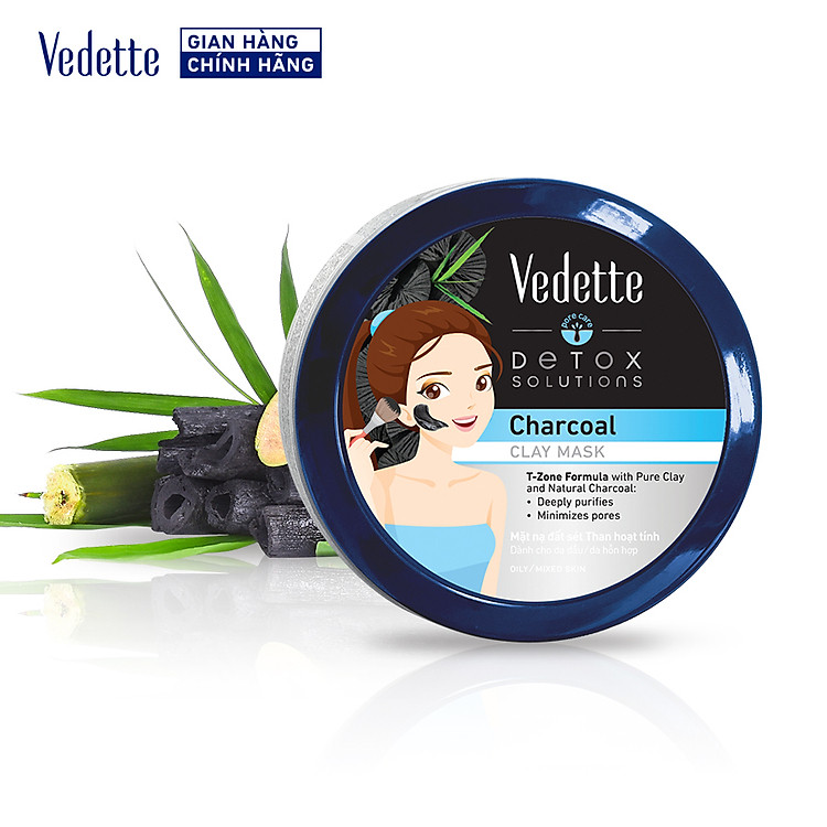 Mặt nạ đất sét Vedette Than Hoạt Tính 145g (TPM282)