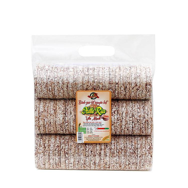 Bánh gạo lứt Hellorice (500g) - Phù hợp ăn kiêng và tốt cho người tiểu đường