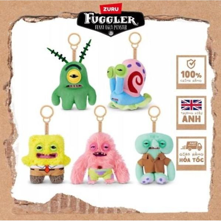 Fuggler-Licensed Collab-Series 1-Spongebob Keyrings 5" 15756 (Giao hàng ngẫu nhiên)