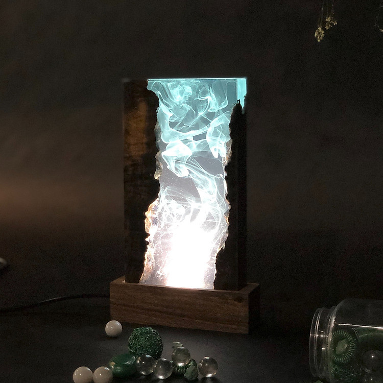 Đèn Ngủ Gỗ Cao Cấp - Đèn trang trí Epoxy Resin